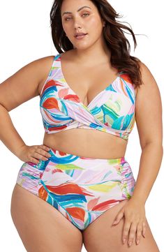 A powermesh lining provides comfortable support in bikini bottoms designed with a colorful print and full back coverage perfect for sunny pool days. Full back coverage Powermesh lining 82% recycled nylon, 18% elastane Hand wash, line dry Imported This product meets Nordstrom Sustainably Sourced Materials criteria: contains at least 30% sustainably sourced materials Plus Size High Waisted Bikinis, D Cup Swimwear, Chlorine Resistant Swimwear, Swim Pants, Dd Cup, Plus Size Swim, High Waisted Swim, Beach Maxi Dress, Swimwear Girls