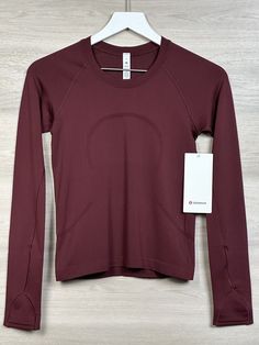 Lululemon Swiftly Tech Long Sleeve 2.0 Race Size 4 Red Merlot RDMR 50628 051224CR1 Condition is New With Tags. Shipped with USPS. Will combine shipping on multiple purchases and refund any shipping overage on orders shipped within the US (Combined shipping not available for separate Ebay International Shipping Orders please contact me for a bundle listing) . Lululemon Long Sleeve Breathable Top, Lululemon Long Sleeve Go-dry Tops, Lululemon Long Sleeve Gym Activewear, Lululemon Long Sleeve Top With Go-dry, Lululemon Long Sleeve Tops With Go-dry Technology, Lululemon Long Sleeve Tops With Go-dry, Lululemon Long Sleeve Activewear For Workout, Lululemon Long Sleeve Workout Activewear, Lululemon Long-sleeve Workout Activewear