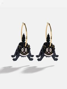 Get your claws on our Purrfectly Spooky Cat Earrings. These black cat hoops feature charming layered details from head to tail, adding a bewitching touch to your Halloween looks. Meow-gical and playfully chic, they're sure to be a purrfect hit all spooky season long. Black Cat Earrings, Spooky Cat, The Black Cat, Halloween Looks, Cat Earrings, Earrings Black, Spooky Season, The Black, Black Cat