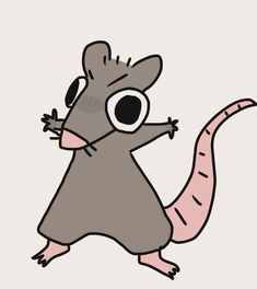 a cartoon rat with big eyes standing on its hind legs