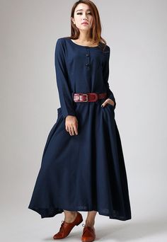 Maxi dress blue linen dress woman's long sleeve dress custom made long – XiaoLizi Blue Long Sleeve Lagenlook Dress, Blue Linen Long Sleeve Maxi Dress, Linen Lagenlook Long Sleeve Maxi Dress, Elegant Blue Long Sleeve Linen Dress, Blue Long Sleeve Linen Dress, Elegant Long Sleeve Blue Linen Dress, Casual Blue Linen Long Sleeve Dress, Blue Linen Long Sleeve Dress, Linen Dress Casual