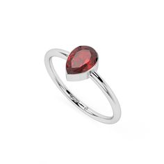 Elevate your jewelry collection with our exquisite LUSTRE & LIGHT Natural Red Garnet Handcrafted Stackable Ring, a stunning embodiment of elegance and sophistication. Crafted with care and precision, this mesmerizing ring features a radiant Red Garnet set in a sterling silver bezel setting, exuding timeless beauty and charm. Available in three enchanting shapes - Round (4mm), Pear (6x4mm), and Oval (6x4mm) - and sizes ranging from US-4 to US-10, this ring offers a perfect fit for every discernin Classic Teardrop Gemstone Rings, Classic Pear-shaped Gemstones For Anniversary, Oval Ruby Ring In White Gold For Gift, Sterling Silver Solitaire Pear-shaped Jewelry, Classic Teardrop Rings For Gift, Classic Teardrop Ruby Ring, Silver Pear-shaped Solitaire Jewelry, White Gold Teardrop Ring For Gift, Classic Red Teardrop Ring