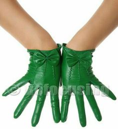 Embellished Gloves, Leather Opera Gloves, Gloves Elegant, Bow Gloves, Ladies Gloves, Green Things