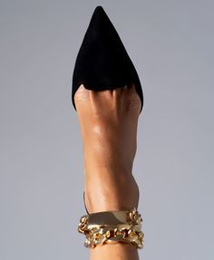 GOLD CHAIN FLAT – AMINAH ABDUL JILLIL Shoes Editorial, Starting From The Bottom, Black Suede, Gold Chain, Gold Chains, Leather Bracelet, Loafers, Pumps, Zipper