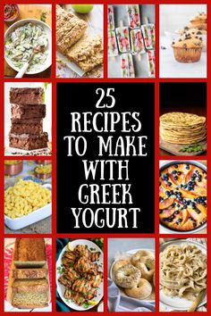 the cover of 25 recipes to make with greek yogurt, including desserts