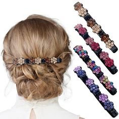 High quality materials: four leaf hair clip and clip are made of high-quality rhinestone. After the acrylic and screening, the hairpin is connected to the rhinestone to make it look more shiny in the sun. The and fashionable hairpin adds charm to your hair style, making you look more elegant and generous. Fashionable and clever design: If you want to change the appearance quickly, this hairpin is the perfect choice. The lady's hairpin can quickly arrange messy hair and help you get the best hairstyle you want. Four leaf design can be combined with all your fashionable clothes. Satin fabric hair band is an ideal hair accessory for women. Suitable for many occasions: the clip is convenient and easy to use. Suitable for all types of hair, thick or normal and thin. The satin hair band is suita Braided Hair Clips, Hair Regrowth Shampoo, Decorative Hair Clips, Hair Growth Spray, Small Hair Clips, Hair Clips For Women, Hair Color Shampoo, Rhinestone Hair Clip, Herbal Hair