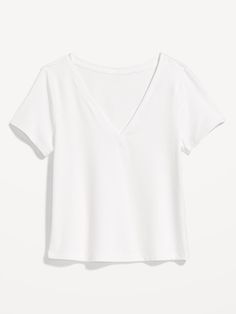 v-neck short sleeves fitted hits below waist models are approx.  5'9" and wear sizes s (4), l (12), and xl (18)machine wash according to the care instruction label Best White T Shirt Women, Basic White Tee, White Lilies, Outlet Store, White Shirts, White Tee, Petite Size, V Neck Tee, White Tshirt