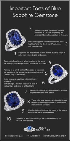 Rings Sapphire, Blue Sapphire Jewelry, Sapphire Birthstone, Jewelry Education, Crystal Healing Stones, Teen Life, Diamond Education, Minerals And Gemstones