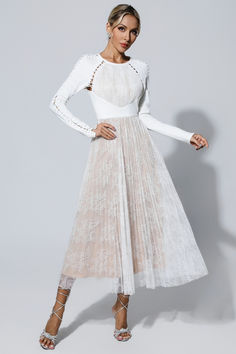 ✨New Style & New Fashion
👗Perfect for any occasion
💕Show your confidence and charm
🛫Free shipping over $100
--Buy $100 Get 5%  OFF！
--Buy $300 Get 10% OFF�！
--Buy $500 Get 15% OFF！ Long Sleeve Midi Dress With Lace Sleeves For Wedding, Long Sleeve Lace Sleeve Midi Dress For Wedding, Formal Long Sleeve Midi Dress With Lace Patchwork, White Long Sleeve Dress With Lace Top, Long Sleeve Midi Dress With Lace Patchwork For Wedding, Long Sleeve Lace Top Party Dress, Chic Midi Dress With Long Lace Sleeves, White Long Sleeve Midi Dress With Lace Patchwork, Spring Long Sleeve Dresses With Contrast Lace