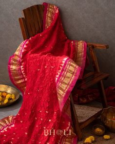 Discover true luxury with our Handtied bandhini Authentic Pure Silk handwoven narali kath Yeola Paithani. Each piece is meticulously crafted with the finest materials, exuding elegance and refinement. Elevate your wardrobe with this exquisite combination of traditional techniques and modern design. Art Silk Pre-draped Saree With Pallu For Rituals, Traditional Festive Slub Silk Pre-draped Saree, Transitional Cotton Silk Traditional Wear For Rituals, Cotton Silk Traditional Wear For Rituals, Traditional Art Silk Pre-draped Saree For Rituals, Festive Slub Silk Traditional Wear For Rituals, Festive Slub Silk Traditional Wear For Ceremonies, Bollywood Style Pre-draped Saree For Rituals, Festive Cotton Silk Traditional Wear For Rituals