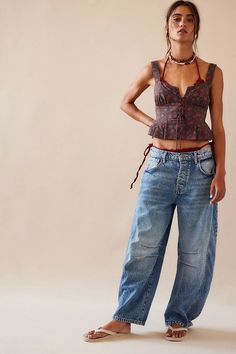 Barrel Jeans, Jeans Free People, High Rise Style, All Jeans, Estilo Chic, Lucky You, Free People Jeans, Festival Looks, Cute Jeans