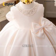 10% off now|Luxe Pearl Neckline Satin Flower Girl Dress With Big Bow Knot at GemGrace. Click to learn our pro custom-made service for wedding dress, formal dress. View Couture Flower Girl Dresses for more ideas. Stable shipping world-wide. Elegant Baptism Dress With Bow For Party, Bridesmaid Princess Dress With Satin Bow, Satin Princess Dress With Satin Bow, Satin Bridesmaid Princess Dress With Satin Bow, Elegant Baptism Dress With Satin Bow For Pageant, Elegant Princess Dress With Satin Bow, Elegant First Communion Dress With Pearl Embroidery, Satin Princess Dress With Bow For Pageants, Satin Princess Dress With Bow For Wedding