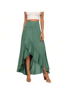 About this itemMaterial: 100% Polyester make this high low flowy chiffon skirts lightweight , great skin touch, non-static, breathable, soft and comfortable to wear.Features: elastic high waist, a line flared silhouette, high low split, asymmetrical ruffle hem, high-low tulip hem, elegant maxi skirt, floor length skirt, easy to dress up and down and suitable for any body shape.Occasion: suitable for work, office, business casual, party, date, travel, holiday, vacation, beach, wedding, cocktail, High Low Maxi Skirt, Long Skirt Summer, High Waisted Maxi Skirt, Pleated Long Skirt, Wrap Maxi Skirt, Draped Skirt, High Low Skirt, Long Skirts For Women, Floor Length Skirt