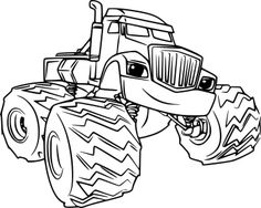 a cartoon monster truck with big wheels on it's back coloring pages for kids