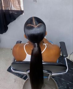 Ponytail With Heart, Heart Ponytail, Long Ponytail Hairstyles, Air Style, Cornrows Braids For Black Women, New Hair Do