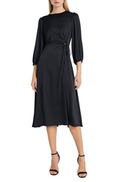 DONNA MORGAN FOR MAGGY Long Sleeve Tie Waist Midi Dress | Nordstromrack Fall Petite Outfits, Daytime Dresses, Midi Shirt Dress, Petite Outfits, Petite Dresses, Black Fits, Sundress, Nordstrom Rack, Nice Dresses