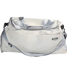 Acero Gns Gym Travel Duffel Bag With Shoe Compartment Black New Crossbody The Essential Gym Bag-White The Perfect Gym Bag For Those On The Go, Holding All Of Your Gym Essentials. Whether You're Heading To The Gym Or Going On A Weekend Getaway, This Bag Has Got You Covered. It Features A Spacious Main Compartment And Multiple Pockets To Keep All Of Your Items Organized. Including A Shoe Compartment! Its Sleek Design And Vibrant Color Make It A Stylish Addition To Your Workout Gear. Get Your Hands White Large Capacity Travel Bag For Everyday, Functional White Travel Bag With Adjustable Strap, Sporty White Shoulder Bag, White Duffle Bag With Removable Pouch For Daily Use, Daily Use White Duffle Bag With Removable Pouch, White Casual Duffle Bag With Adjustable Strap, Functional White Duffle Bag, Casual White Duffle Bag With Adjustable Strap, White Tote Gym Bag For Travel