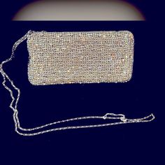 Real Crystal Clutch For Optimal Sparkle With Pink Lining And Black Tassel. Zipper Closure, Chain Shoulder Strap If Preferred. Like New. Crystal Clutch, Pink Red, Shoulder Strap, Black Pink, Bag Lady, Like New, Sparkle, Womens Sizes, Zipper