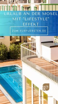 an empty swimming pool with the words urban der mosel mit lifestyyle effektt