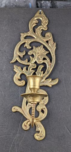 Check out Solid Brass Candle Sconce Wall Hanging Candle Holder Scroll Leaf Hollywood Decor, the latest item I added on eBay! #eBay #eBaySeller Hollywood Decor, Wall Hanging Candle Holders, Hanging Candle Holder, Hanging Candle, Wall Candle, Victorian Wall, Wall Candle Holders, Candle Wall Sconces, Brass Candle