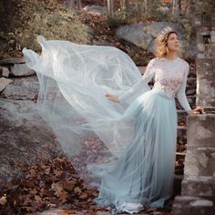 This Is A Beautiful Custom Made Gown, That Consists Of Three Parts; A Corset, Embroidered Top And Skirt. For The Corset Cup Size, It Fits A 34dd Waist 35” Bust 34” Hips 39” Arm Length For Sleeves 27.5” Blue Wedding Gown With Tulle Skirt, Blue Tulle Wedding Gown, Blue Sheer Dress For Wedding, Blue Long Sleeve Lace Gown, Blue Evening Dress With Sheer Sleeves For Wedding, Light Blue Dress For Wedding Night, Long Sleeve Light Blue Gown For Wedding, Long Sleeve Flowy Dress For Wedding, Light Blue Sheer Wedding Dress