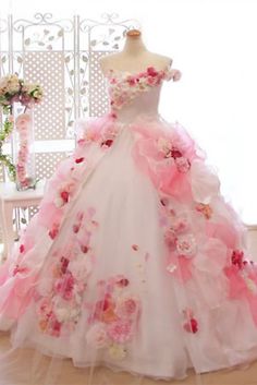 ad eBay - 3D Floral Quinceanera Dresses Princess Ball Gown Sweetheart Tulle Bow Puffy - Buy Now, click the link (eBay) Pink Wedding Dresses, غرفة ملابس, Fantasy Gowns, Gorgeous Gowns, Party Gowns, Quinceanera Dresses, Fesyen Wanita, Beautiful Gowns, Flower Dresses