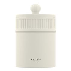 a white jar with a lid on the top that says, jomapolee