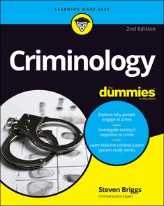 the book cover for criminology for dummies