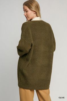 #color_olive Green Knitted Outerwear For Layering, Green Cable Knit Cardigan For Fall, Cozy Green Cable Knit Cardigan, Olive Winter Sweater For Layering, Winter Layering Khaki Cardigan, Cozy Green Knit Outerwear, Green Knit Cardigan For Fall, Green Knitted Cardigan For Cold Weather, Green Cable Knit Cardigan For Layering