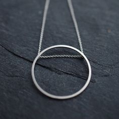 Medium singular rolling Oh silver necklace Everyday Minimalist Handmade Necklace, Minimalist Full Circle Necklace With Delicate Chain, Modern Everyday Necklace With Open Circle, Minimalist Circle Necklace For Everyday, Minimalist Full Circle Jewelry Gift, Delicate Chain Necklace For Everyday, Minimalist Full Circle Jewelry For Gifts, Minimalist Silver Necklace For Everyday, Delicate Full Circle Necklace For Everyday