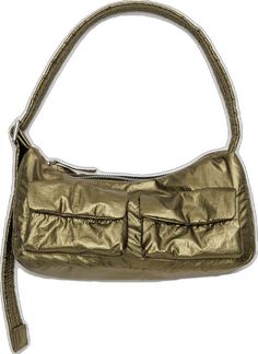 Casual Baguette Bag With Zipper For Travel, Casual Baguette Bag For Travel With Zipper, Casual Baguette Bag With Zipper Pocket For Travel, Casual Tote Baguette Bag With Zipper Pocket, Chic Shoulder Bag With Pockets For On-the-go, Casual Baguette Bag With Double Handle And Zipper, Casual Baguette Bag With Zipper Closure And Double Handle, Trendy Pouch Satchel With Zipper Pocket, Gold Rectangular Shoulder Bag With Cell Phone Pocket