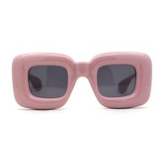 Do you need something funky to wear? Here are unique balloon bubble thick rim large rectangle retro sunglasses. Perfectly oversized unique thick rim for a nerdy geek look. UV400 polycarbonate lenses will protect your eyes from UV rays. Premium composite plastic with reinforced metal hinges. (b730) Size: 5 3/4" (145mm) x 2 5/16" (59mm).  Color: Pink.  Gender: unisex.  Age Group: adult. Noir Color, Sunglasses Pink, Glam Looks, Rectangular Sunglasses, Cute Simple Outfits, It Girl, Retro Sunglasses, Powder Pink, Basic Outfits