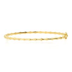 Gold Bamboo Style Bangle Bracelet    * 14k Yellow Gold   * Hinge Clasp   * P-5453 Fringe Bracelet, Studded Flats, Hand Chain, Delicate Rings, Leather Cuffs, Cuff Bangles, Chain Pendants, Earring Necklace, Sales Gifts