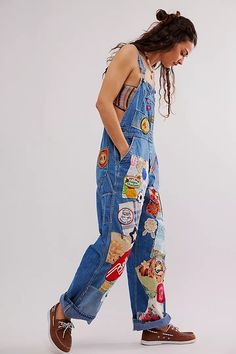 Eclectic Overalls | Free People Chic Artsy Outfits, Eclectic Wardrobe Style, Free People Sewing Patterns, 80s Street Fashion, Artsy Girl Outfit, Eclectic Aesthetic Fashion, Eclectic Style Fashion, Unique Overalls, Artist Fits