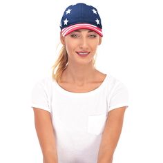 6 Panel with Structured Front Panel Custom Printed Stripes on Bill Custom Printed Stars on Hat Adjustable Fits S, M, L 100% Cotton Snapback Closure Show your USA Pride with a patriotic USA Style Cap. This hat is made with Cotton so it is lightweight and well ventilated for your head. It features our Stars and Stripes theme with a classic thick braid across the brim. Designed to fit almost any head, this hat also has an adjustable strap closure in the rear, in case you need a some extra room, and Patriotic Adjustable Baseball Cap For Outdoor, White Adjustable Baseball Cap For 4th Of July, Adjustable White Baseball Cap For 4th Of July, Casual Trucker Hat For 4th Of July, 4th Of July Casual Trucker Hat, 4th Of July Snapback Baseball Cap, 4th Of July White Adjustable Baseball Cap, Adjustable Curved Brim Baseball Cap For 4th Of July, White Curved Brim Baseball Cap For 4th Of July