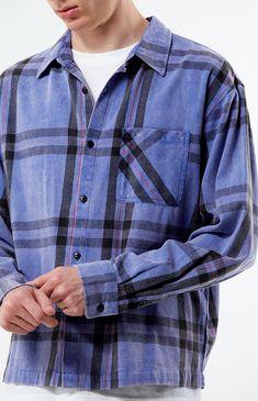 Stay stylish and comfortable with the Washed Cropped Flannel Shirt from PacSun. Featuring a trendy cropped design, this shirt boasts a classic flannel pattern and a soft, washed finish for a laid-back, vintage vibe.


	Collared neckline
	Long sleeves
	Cropped fit
	Flannel plaid pattern
	100% Cotton
	Machine washable
	Model is wearing size medium
	Model Measurements: 6’3”  Height, 28” Waist, 33.5” Hips Cropped Flannel, Flannel Pattern, Cropped Shirts, Mens Flannel Shirt, Cool Fits, Vintage Vibe, Wedding Board, Crop Shirt, Plaid Flannel