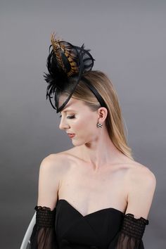 "Fascinator in BLACK with pheasant feather loop. Fastens with matching satin headband. Perfect for your wedding, church, horse races, formal events and tea parties! -Available in other colors -Light and comfortable to wear -Ready to ship -Group discount on 4 or more pieces Check out our men's tie collection! Find one to match your hat! Plain, floral and plaid bow ties and neck ties available here: https://www.etsy.com/shop/TheHatHive?ref=seller-platform-mcnav&section_id=18551844 I understand Black Gatsby Fascinator For Parties, Gatsby Style Black Fascinator For Parties, Black Gatsby Style Fascinator For Party, Black Gatsby Style Party Fascinator, Black Gatsby Fascinator For Evening, Black Gatsby Style Fascinator For Evening, Gatsby Style Evening Fascinator Headband, Gatsby Style Evening Fascinator For Kentucky Derby, Evening Gatsby Style Fascinator Headband