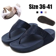 Summer Women Slippers Women Wedge Beach Sandals Women Outside Platform Leisure Flip Flop Beach Season Toe Post Sandals With Arch Support, Toe Post Sandals With Arch Support For Beach Season, Beach Season Wedge Heel Flip Flops, Summer Toe Post Wedge Sandals With Arch Support, Summer Beach Wedge Sandals With Arch Support, Trip The Light Fantastic, Wedge Flip Flops, Women Slippers, Daily Walk