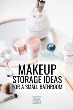 Organize your entire makeup collection whether you have a bathroom cabinet or drawer or a separate vanity with this complete guide. So many DIY makeup storage ideas and hacks, you'll love it! #smallbathroom #bathroomorganization #clutterkeeper Beginning Makeup, Ideas For A Small Bathroom, Organized Makeup, Glamour Home, Cleaning Supplies Organization