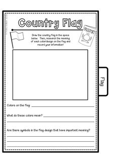 the country flag worksheet is shown in black and white, with an image of a