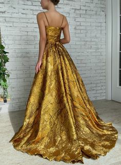 Elegant Gold Shimmer Evening Dress, Luxury Gold Gown For Prom Season, Luxury Gold Evening Dress For Prom, Luxury Gold Evening Gown, Gold Shimmer Floor-length Dress, Luxury Gold Floor-length Evening Dress, Gold Satin Evening Dress For Gala, Gold Satin Evening Dress For Banquet, Gold Shimmer Dress For Wedding