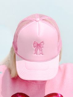 Add a playful touch to your outfit with the Pink Bow Hat from Sassy Shortcake! This light pink trucker style mesh hat features a pink embroidered bow. Perfect for those who like to stay chic while keeping things fun. One size fits most. Coquette Items, Preppy Hats, Bow Things, Shrek Birthday, Preppy Hat, Sassy Shortcake, Pink Hats, Embroidered Bow, Xmas 2024