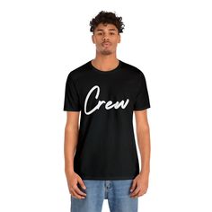 Check out our black Crew shirt, a must-have for event professionals immersed in the vibrant worlds of entertainment, music, and event production. This shirt combines comfort and style, making it the perfect choice for those working tirelessly behind the scenes. Whether you're a sound engineer, lighting technician, tour manager, or any other dedicated member of the production crew, this shirt is tailored to reflect your dedication to the craft. The jet-black canvas not only complements the dynamic energy of the entertainment industry but also serves as a versatile wardrobe staple. Transition seamlessly from backstage to after-hours events, showcasing your passion for the art while maintaining a polished appearance. Band Merch Crew T-shirt For Fan Merchandise, Black Streetwear T-shirt, Black Graphic Print Crew T-shirt, Black Crew Neck T-shirt With Graphic Print, Hip Hop Crew Neck Tops With Graphic Print, Hip Hop Style Crew Neck Tops With Graphic Print, Hip Hop Graphic Print Crew Top, Hip Hop Crew Neck T-shirt With Branding, Hip Hop Style Crew Neck T-shirt With Branding