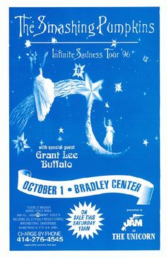 Smashing Pumpkins Poster, Dorm Wall Art, Concert Flyer, Dorm Posters, Boulder Co, Blue Poster