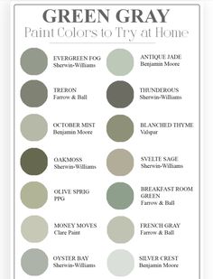 green gray paint colors to try at home, from the color chart for this house