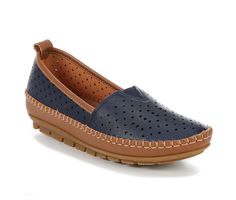 Synthetic leather upper with breathable perforated design, Easy slip-on entry with elastic detail panel, Classic round toe, Cushioned synthetic insole, Stitched detail midsole, Flexible rubber outsole | Women's Patrizia Pavri Slip-On Casual Shoes in Navy Size 8 Slip-on Low-top Loafers With Perforations, Low-top Slip-on Loafers With Perforations, Leather Slip-ons With Perforated Toe Box, Slip-on Flats With Perforated Toe Box, Comfortable Slip-on Loafers With Perforated Toe Box, Comfortable Closed Toe Slip-ons With Perforated Toe Box, Comfortable Slip-on Flats With Perforated Toe Box, Synthetic Slip-on Flats With Perforated Toe Box, Comfortable Slip-ons With Perforations And Round Toe