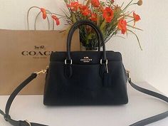 Find ideas๏ฟฝand inspiration for NWT COACH CH172 Darcie Carryall Handbag in Crossgrain Leather Black, Women's Bags & Handbags Coach Leather Party Bags, Chic Coach Party Bag, Chic Party Bags By Coach, Black Coach Bags For Party, Light Coral, Women's Bags, 4 H, Coach Bags, Bags Handbags