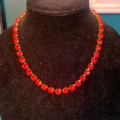 Red And Orange Hue Rhinestone Necklace. Similar To Dylanlex. 17 Inch With 4 In Extension Chain. Beaded Boho Necklace, Howlite Necklace, Jade Bead Necklace, Green Beaded Necklace, Art Pendant, Rainbow Beads, Red And Orange, Hand Crafted Jewelry, Handcrafted Necklace