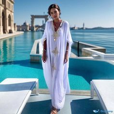 Orcajump - Golden Embroidered Cotton Beach Cover-up: A Protective and Stylish Long Coat, Skirt, Bikini Cover-up, and Swimwear Accessory Coat Skirt, Beach Covers, Swimwear Accessories, Long Coat, Cover Up, Skirt