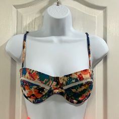 Nwt Bikini Top From 6 Shore Road Style: Chloe Bikini Top Color: Passion Floral Padded Cups With Underwire. Removable Adjustable Shoulder Straps (Can Be Worn Strapless) S-Hook Strap In The Back. This Listing Is For The Top Only. The Bottoms Shown Are Available In Another Listing Fitted Orange Tropical Print Swimwear, Fitted Multicolor Swimwear With Padded Cups, Tropical Multicolor Swimwear With Padded Cups, Fitted Tropical Orange Swimwear, Fitted Orange Tropical Swimwear, Multicolor Fitted Underwire Swimwear, Swimming Bathing Suits, Cut Out Swimsuits, S Hook